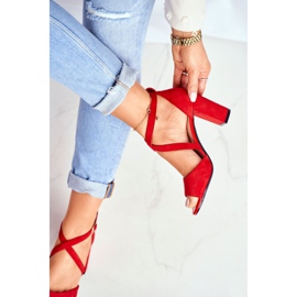 Sandálias Femininas com Salto Alto Sergio Leone Vermelho SK865 1