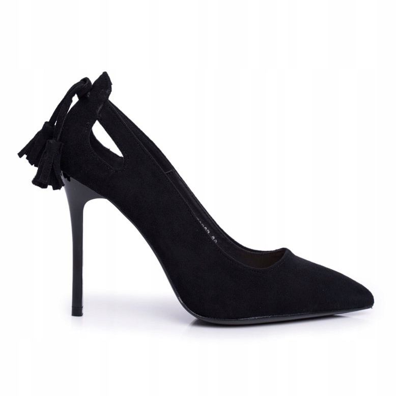 PS1 Camurça estilete feminino com Spitz Black Leven preto 1