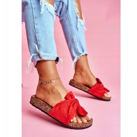 PS1 Chinelos femininos com laços de cortiça em felis vermelhos 2 PS1 Chinelos femininos com laços de cortiça em felis vermelhos 2