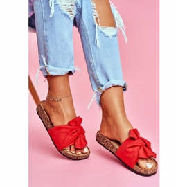 PS1 Chinelos femininos com laços de cortiça em felis vermelhos 1 PS1 Chinelos femininos com laços de cortiça em felis vermelhos 1