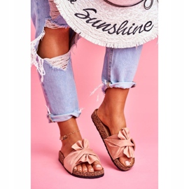 PS1 Chinelos femininos com laços de felis em cortiça bege 1 PS1 Chinelos femininos com laços de felis em cortiça bege 1