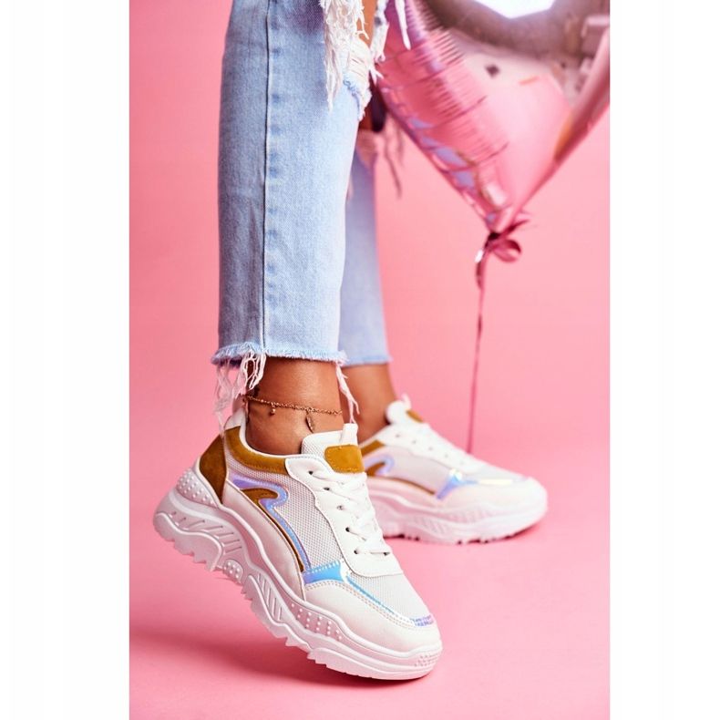 BUGO Calçados Esportivos Femininos Amarelo e Branco Memory 1