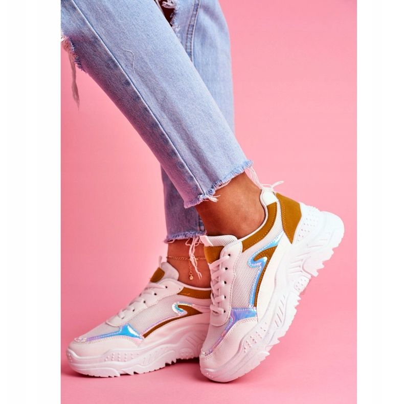 BUGO Calçados Esportivos Femininos Amarelo e Branco Memory 2