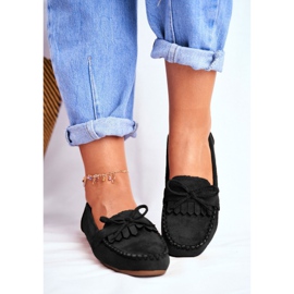 BUGO Mocassins femininos camurça preto velucci 1