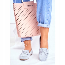 BUGO Mocassins femininos camurça azul velucci 2