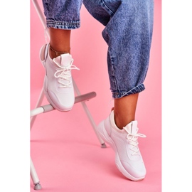 BUGO Calçados Esportivos Femininos Rosa e Branco Fellen 1