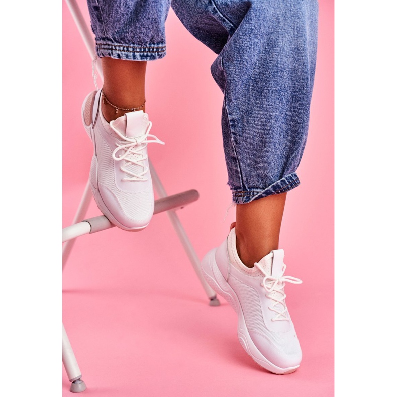 BUGO Calçados Esportivos Femininos Rosa e Branco Fellen 1