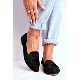 BUGO Mocassim feminino camurça CH-1M6 preto laveria 1