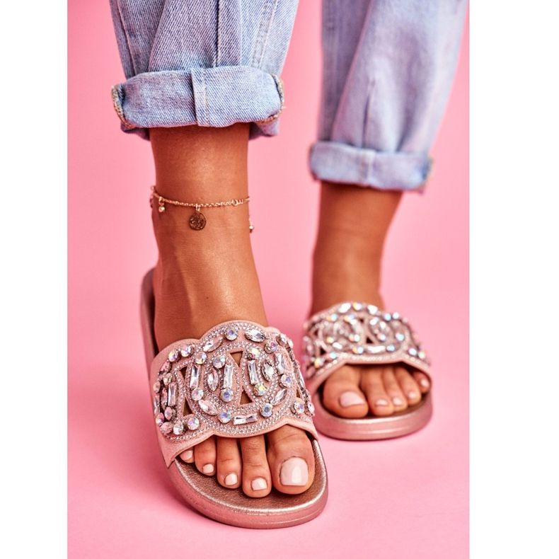 PS1 Chinelos femininos com cristais rosa ouro Audrey amarelo 2 PS1 Chinelos femininos com cristais rosa ouro Audrey amarelo 2