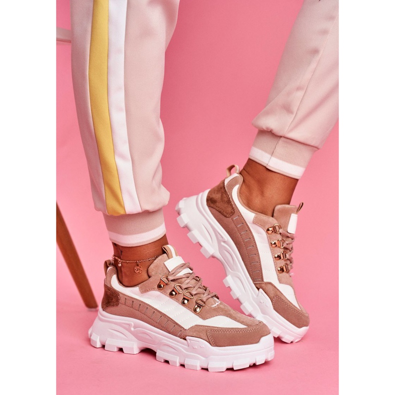 SEA Calçados Esportivos Femininos Bege e Branco Palmas castanho 1