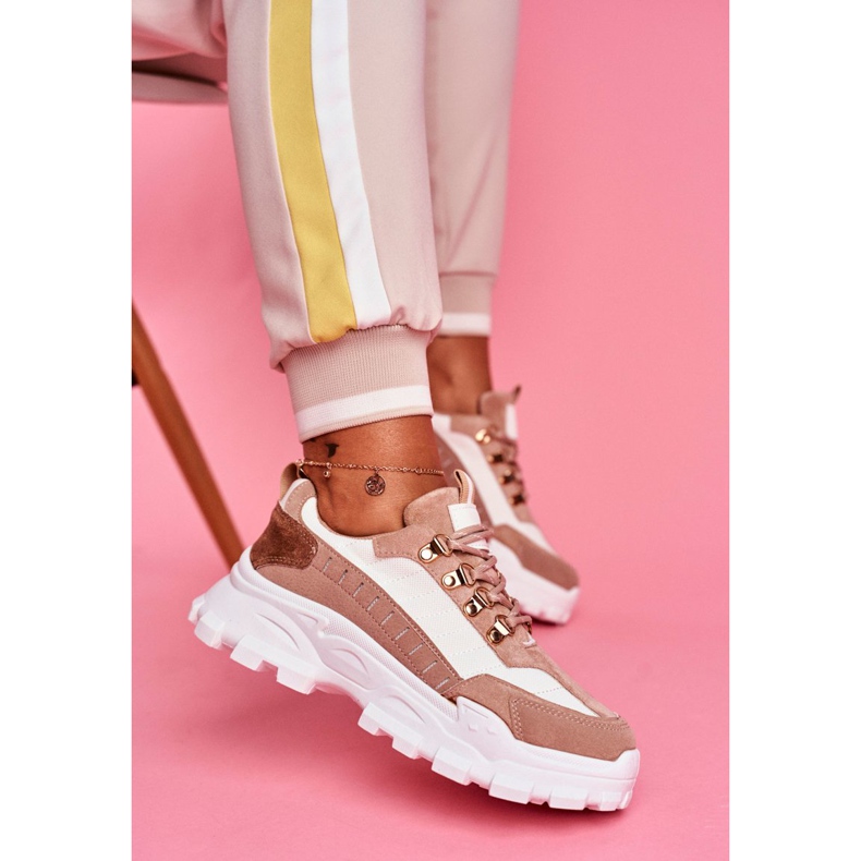 SEA Calçados Esportivos Femininos Bege e Branco Palmas castanho 2