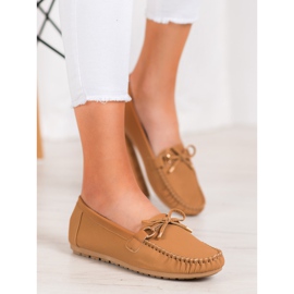 Diamantique Mocassins de couro marrom ecológico castanho 1