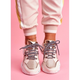 SEA Sapatos esportivos femininos glitter bege Vegas 2