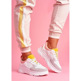 BUGO Calçados Esportivos Femininos Rosa e Branco Fresno 1