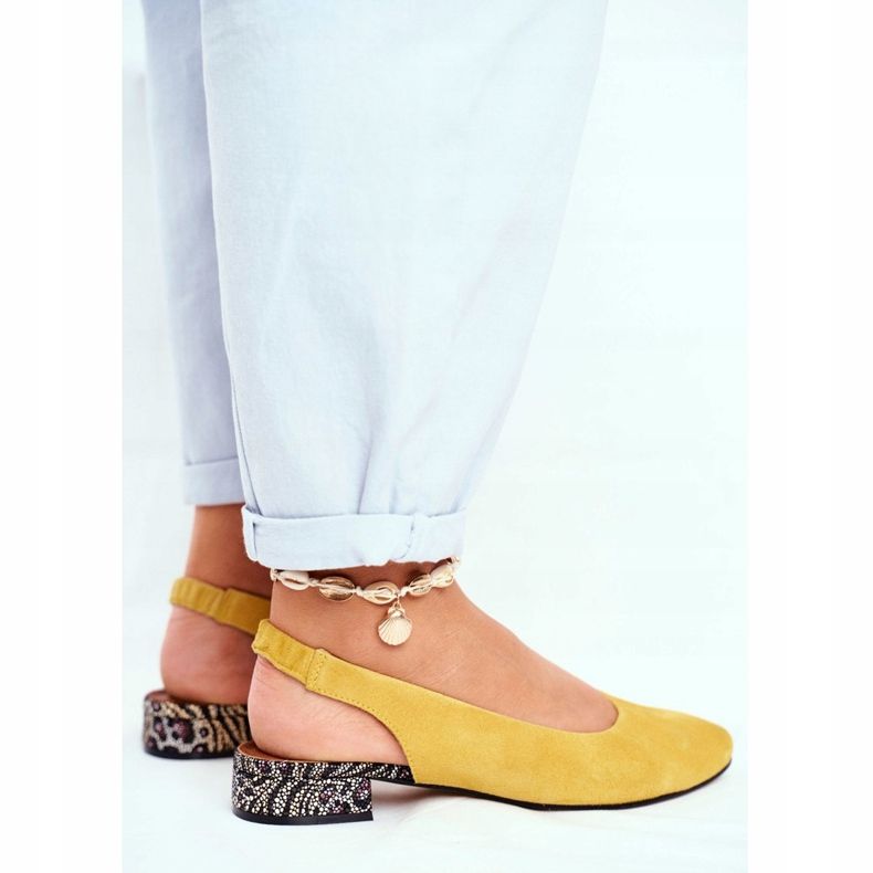 Mulheres Pumps Couro Slip-on Maciejka Miami Amarelo 04482-07 2