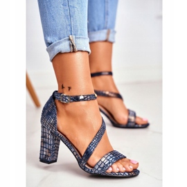 Sandálias femininas de salto alto Sergio Leone Azul marinho Husk SK870 1