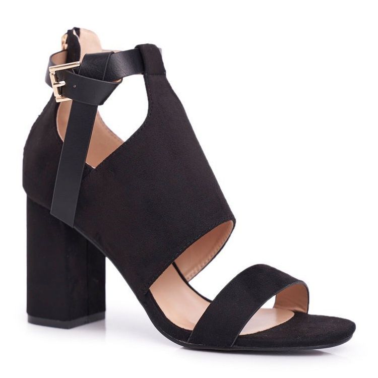 Vinceza Sandálias femininas de salto alto e palmas das mãos negras preto 1