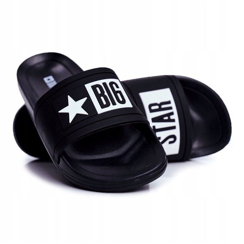 Chinelos pretos Big Star infantis e juvenis DD374150 1