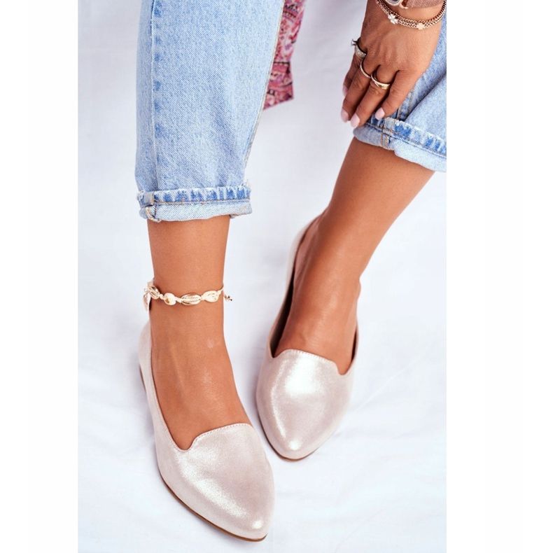 Bailarinas Femininas Sergio Leone Bege Ouro BL610 dourado 1