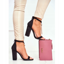 FW1 Sandálias de camurça preta em um bar com franja Annick preto 1