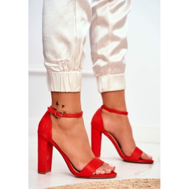 FW1 Sandálias femininas com salto em camurça laranja anastasie 2