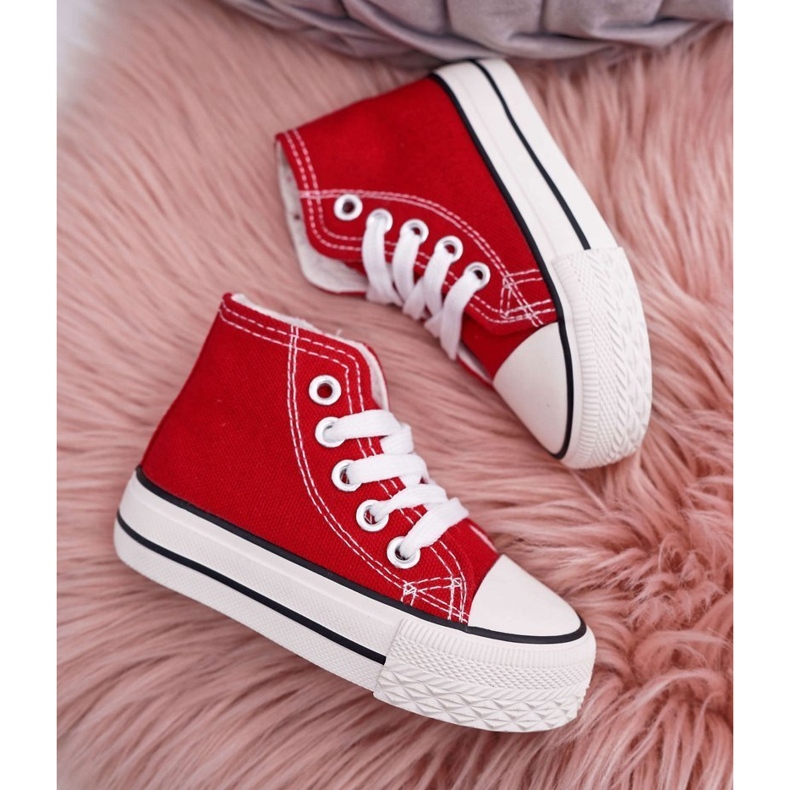 FRROCK Tênis alto clássico infantil com filemon vermelho com zíper 2