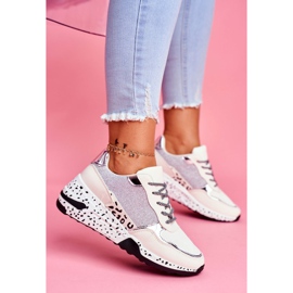Sapatos esportivos femininos com sola grossa branca Nokien branco multicolorido 1