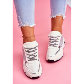 Sapatos esportivos femininos com sola grossa branca Nokien branco multicolorido 3