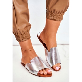 HAN Chinelos femininos lisos prata Mimios cinza 1