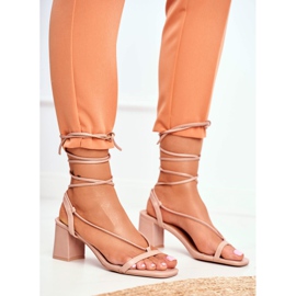 HAN Sandálias femininas de salto alto bege de manhã 2