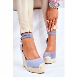 FB2 Sandálias femininas em canterola de linho azul 1