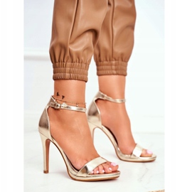 ADY Sandálias femininas com salto alto Golden Frenzy dourado 1