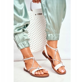 FW1 Sandálias femininas Alison White Flat branco 1