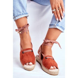 FRJ Alpercatas femininas em linho plataforma Orange Monacoz laranja 1