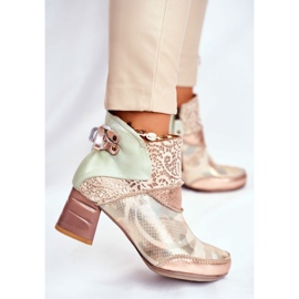 Botas femininas de salto alto Maciejka Beige 03410-04 marrom verde 1