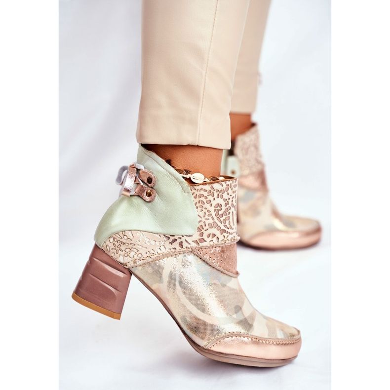 Botas femininas de salto alto Maciejka Beige 03410-04 castanho verde 1