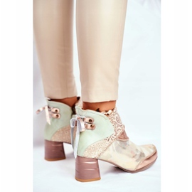 Botas femininas de salto alto Maciejka Beige 03410-04 castanho verde 2