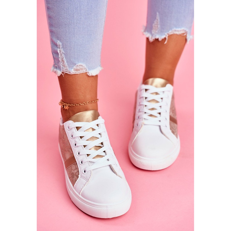 Sapatos esportivos femininos elegantes papoula branca branco 2