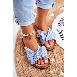 FRJ Chinelos femininos com arcos de pin-up azul magnólia 1