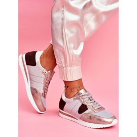 Moow Calçados Esportivos Femininos Glitter Prata Muito Bom bege multicolorido amarelo 2