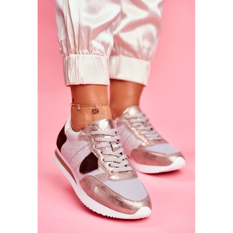 Moow Calçados Esportivos Femininos Glitter Prata Muito Bom bege multicolorido amarelo 1