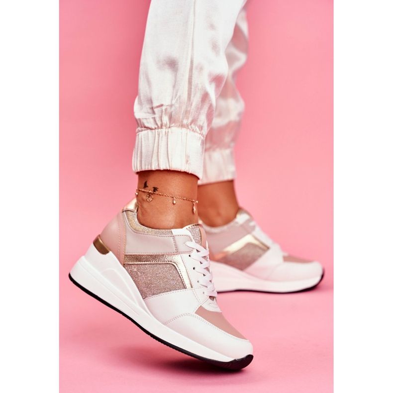 Moow Sapatos esportivos femininos. Tênis branco e rosa Dillion multicolorido amarelo 2