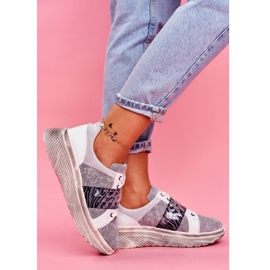 Calçados Esportivos Femininos Tênis de Couro Maciejka 04448-03 branco cinza 1