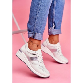 EVE Sapatos esportivos femininos em couro branco 1793 com saudades 1