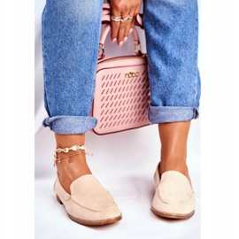 PS1 Brogues feminino deslizar em camurça bege twinky 1