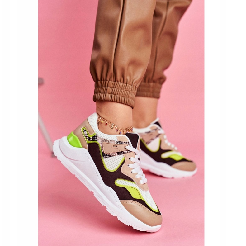 PS1 Tênis feminino esporte tênis branco Freak marrom multicolorido 1