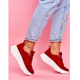 Calçados esportivos femininos em couro GOE vermelho FF2N3017 1