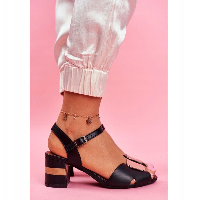 Sandálias Femininas Maciejka Couro Preto 04120-01 / 00-5 amarelo 2