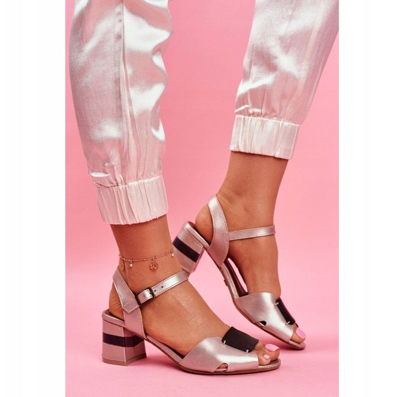 Sandálias Maciejka Couro Dourado Feminino 04120-25 / 00-5 preto amarelo 1