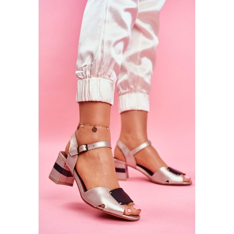 Sandálias Maciejka Couro Dourado Feminino 04120-25 / 00-5 preto amarelo 2